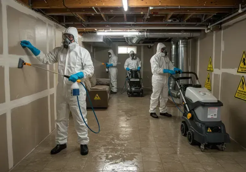 Basement Moisture Removal and Structural Drying process in Oskaloosa, KS